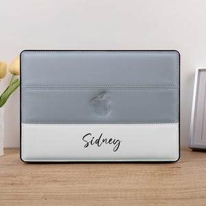 Blue Gray Leather Custom Leather Case for MacBook 13.6&quot; M2 Air A2681 2022 13&quot; Pro A2338 Macbook Pro 13 14 15 16 A2485 Air 13 12 inch Laptop