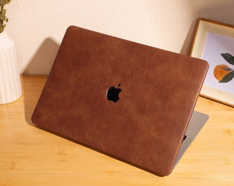 Funda protectora de cuero marrón para MacBook 13,6 "M2 Air A2681 2022 13" Pro A2338 Macbook Pro 13 14 15 16 A2485 Air 13 12 pulgadas Laptop