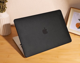 Housse en cuir noir obsidienne pour MacBook 13,6" M2 Air A2681 2022 13" Pro A2338 Macbook Pro 13 14 15 16 A2485 Air 13 12 pouces étui pour ordinateur portable