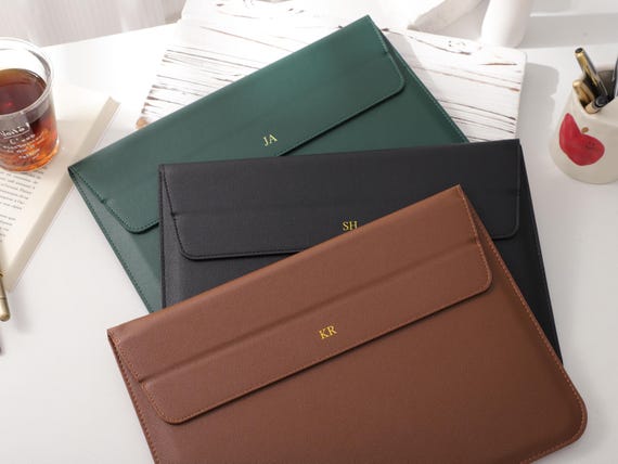 Personalized Leather Laptop Sleeve, Leather Laptop Case, Case For Macbook MacBook Air 13, Air 14, Laptop Stand Cover, Custom Laptop Bag,gift