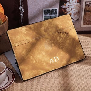 Yellowish Brown Leather Custom Leather Case for MacBook 13.6&quot; M2 Air A2681 2022 13&quot; Pro A2338 Macbook Pro 13 14 15 16 A2485 Air 13 12 inch