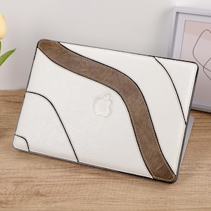 Brown Lines Leather Protective Cover for MacBook 13.6&quot; M2 Air A2681 2022 13&quot; Pro A2338 Macbook Pro 13 14 15 16 A2485 Air 13 12 inch Laptop