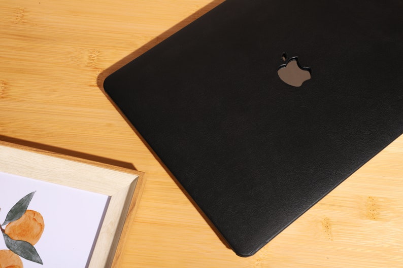 Housse en cuir noir obsidienne pour MacBook 13,6 M2 Air A2681 2022 13 Pro A2338 MacBook Pro 13 14 15 16 A2485 Air 13 12 pouces étui pour ordinateur portable image 4