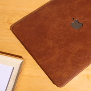 Housse de protection en cuir marron pour MacBook 13,6 pouces M2 Air A2681 2022 13 pouces Pro A2338 MacBook Pro 13 14 15 16 A2485 Air 13 ordinateur portable 12 pouces image 4