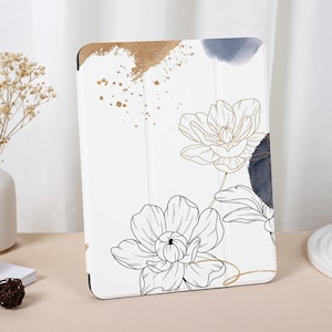 Floral Art Painting Personalized iPad case with Pencil Holder for iPad Air 4/5, iPad 10/9/8, iPad 10.2&quot;/10.9&#39;&#39;/11&quot;/12.9&#39;&#39;, iPad Pro Cover