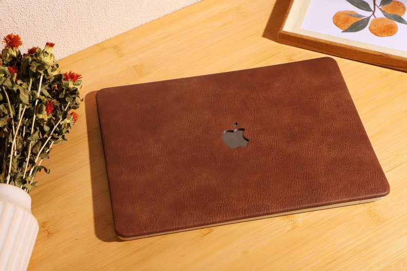 Leather Brown Protective Cover for MacBook 13.6 M2 Air A2681 2022 13 Pro A2338 MacBook Pro 13 14 15 16 A2485 Air 13 12 inch Laptop image 3