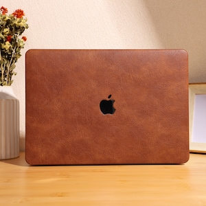 Leather Brown Protective Cover for MacBook 13.6 M2 Air A2681 2022 13 Pro A2338 MacBook Pro 13 14 15 16 A2485 Air 13 12 inch Laptop image 2