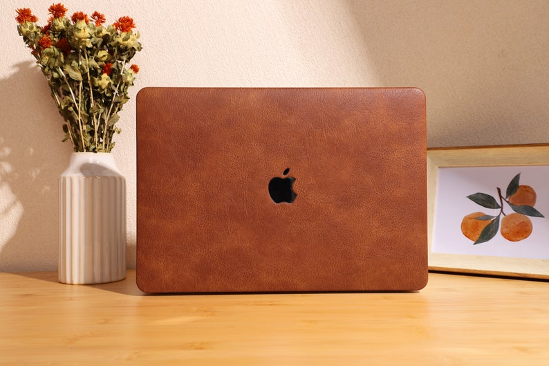 Leather Brown Protective Cover for MacBook 13.6 M2 Air A2681 2022 13 Pro A2338 MacBook Pro 13 14 15 16 A2485 Air 13 12 inch Laptop image 2