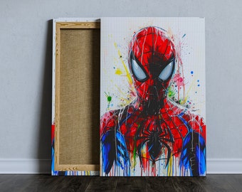 Large Spiderman Canvas or Poster | Modern | AI Art Superhero Prints | Boys Room | Kids Bedroom | Home Decor Modern Wall Art Fathers Day Gift