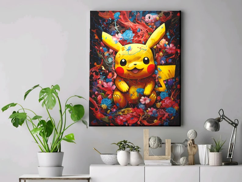 Pokemon Canvas Prints, Pokemon Artwork, Pokemon Wall Art, Kids Bedroom