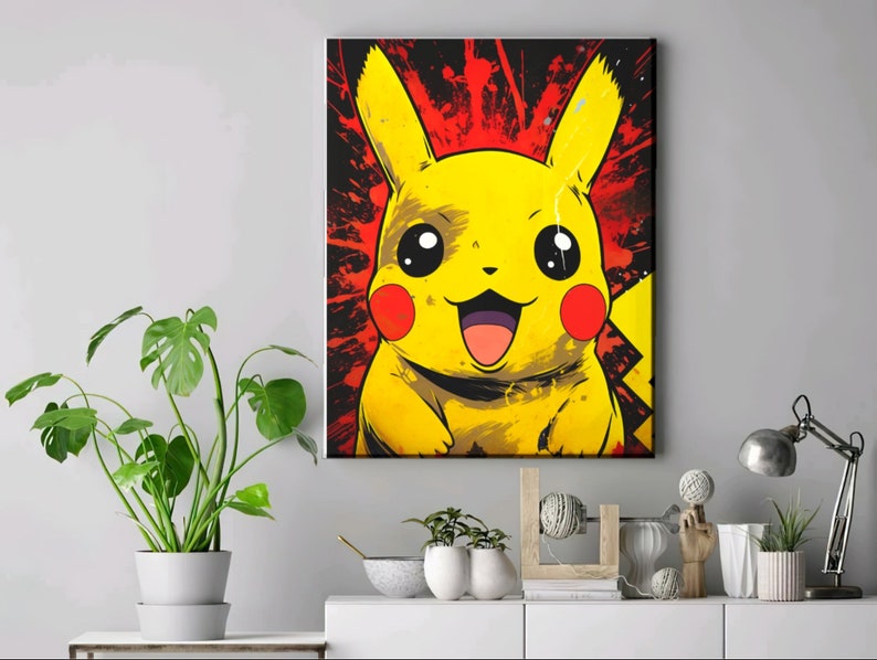 Pokemon Canvas Prints, Pokemon Artwork, Pokemon Wall Art, Kids Bedroom