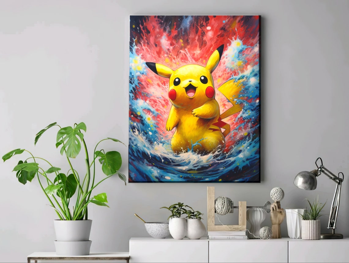 Pokemon Canvas Prints, Pokemon Artwork, Pokemon Wall Art, Kids Bedroom