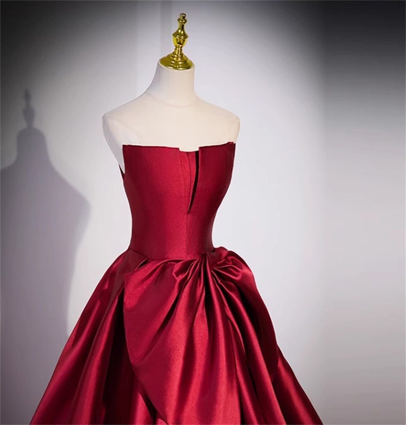 strapless red ballgown