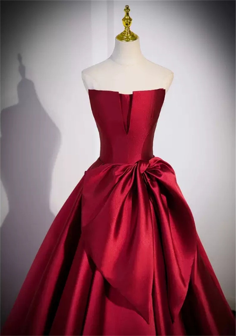 strapless red ballgown