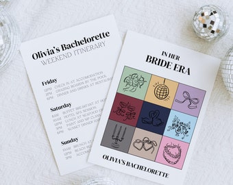 In her bride era bachelorette party invitation template, swift eras weekend itinerary, printable bachelorette invite card - TS1