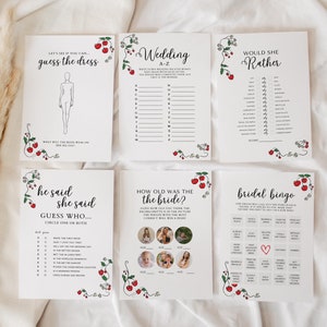 Lot de jeux de douche nuptiale Farmers Market modifiable, jeux de bachelorette floraux dessinés à la main imprimables, hors du marché, enterrement de vie de jeune fille - FM1