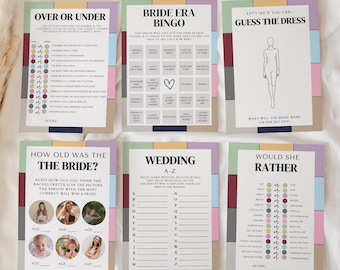 Swift eras bridal shower games bundle editable, bachelorette party games printable, in her bride era, hens party, Canva template, TS1