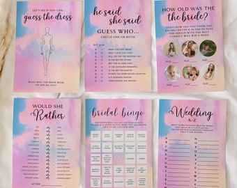 Lover bridal shower games bundle, bachelorette party activities printable, she found her lover, hens party swift, canva template - TS1