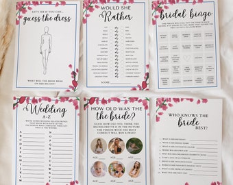 Mamma mia bridal shower games bundle editable, bachelorette party games printable, last disco, dancing queen, Mediterranean, Greece - MM01