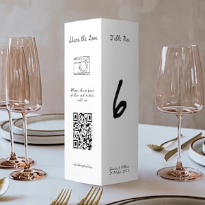 Handwritten trifold wedding table numbers, trifold wedding menu template, share the love, triangle table stand, standing table number, HD1
