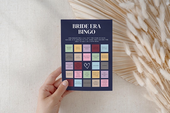 Bridal Bingo Cards Template, Swift Eras, Printable Bridal Shower Game, Bachelorette Hens Party Activity, In Her Bride Era - TS1
