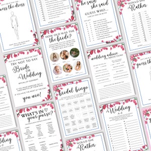 Mamma mia bridal shower games bundle editable, bachelorette party games printable, last disco, dancing queen, Mediterranean, Greece - MM01