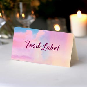 Plantilla de etiqueta de comida para amantes, tarjeta de comida de Taylor Swift editable, letrero dietético para fiestas, etiqueta imprimible para baby shower, descarga instantánea, era de la novia - TS1