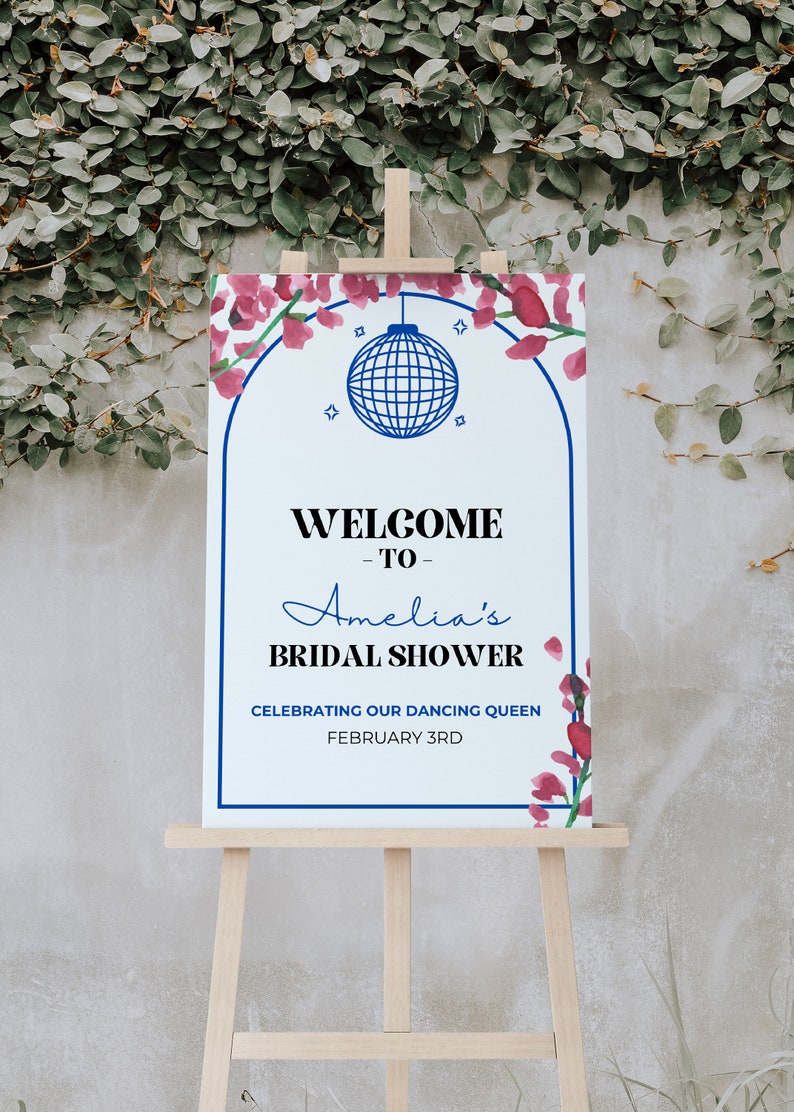 Mamma Mia Bridal Shower Welcome Sign Template, Dancing Queen Welcome ...