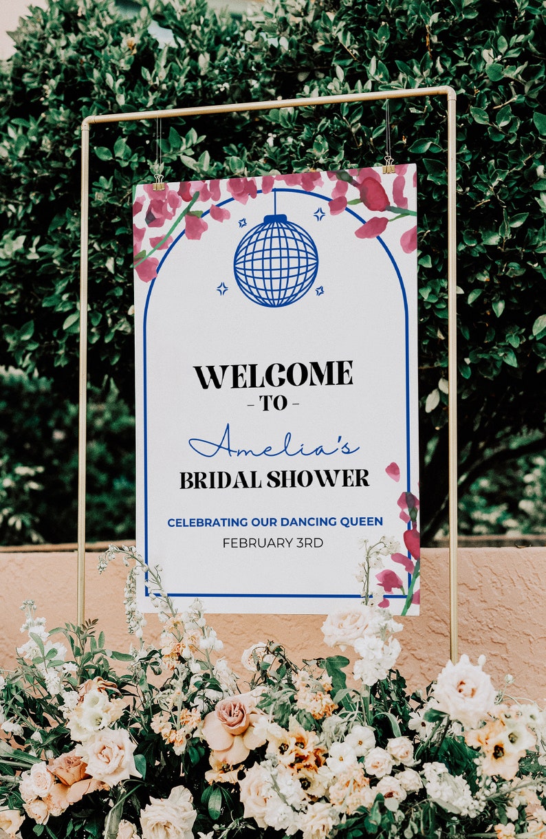 Mamma Mia Bridal Shower Welcome Sign Template, Dancing Queen Welcome ...