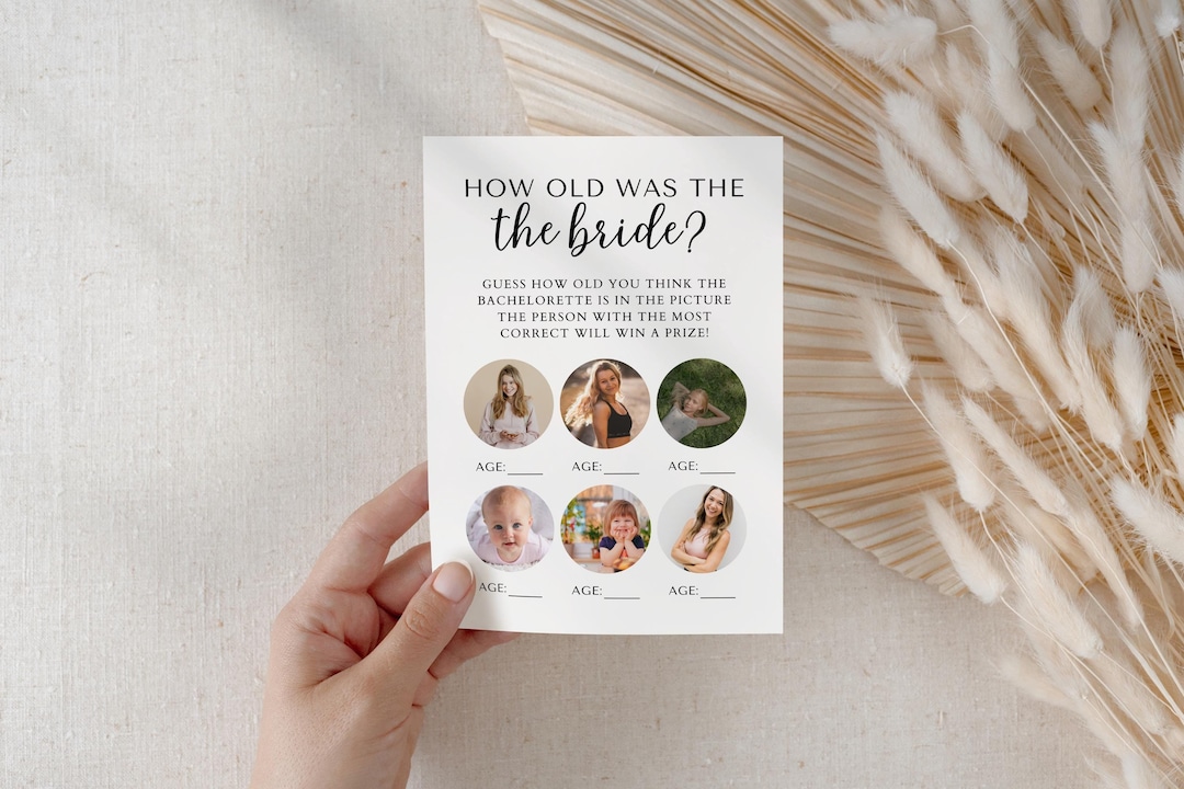 How Old Was the Bride Game Template, Guess the Brides Age, Printable ...