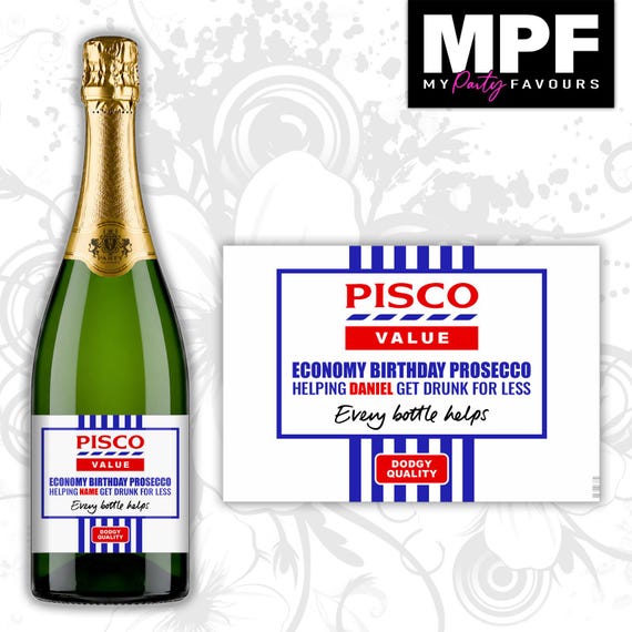 Birthday Value Prosecco Label Sticker Personalised Bottle Gift - MPF