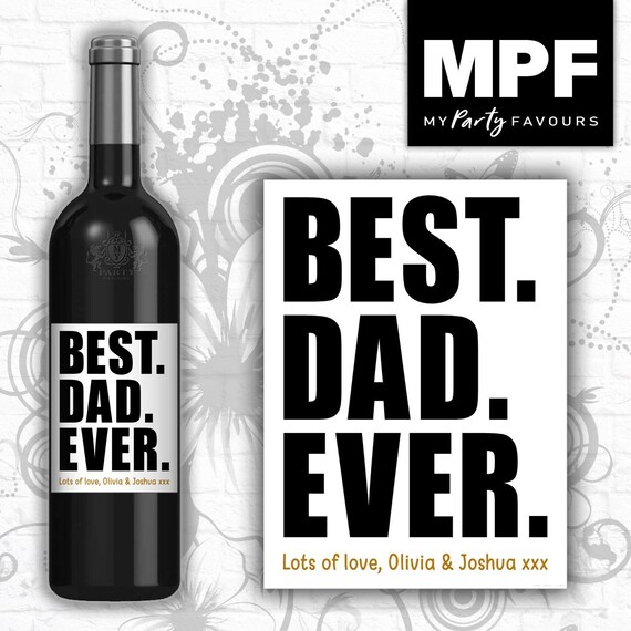 Personalised Father's Day Wine Gin Vodka Bottle Label Fathers - Best Ever