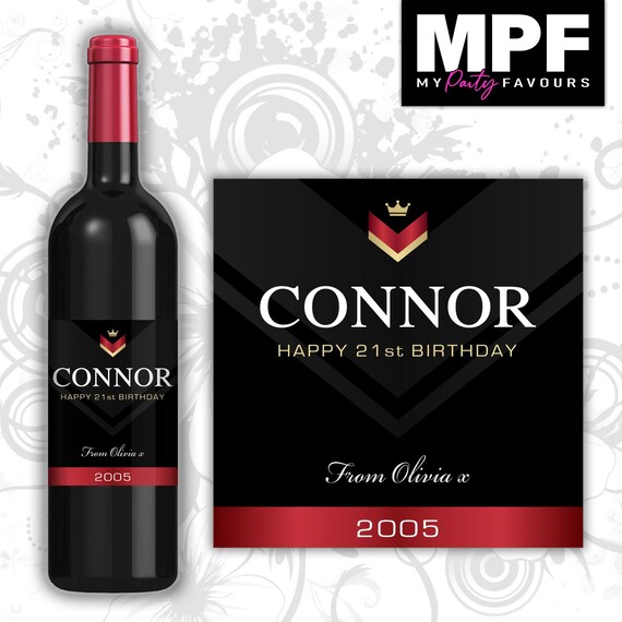 Personalised Birthday Wine Bottle Label - 'Villa' Style - Any Occasion