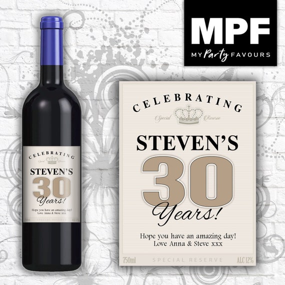 Personalised Birthday Wine/Gin/Vodka Bottle Label - Any Name and Age