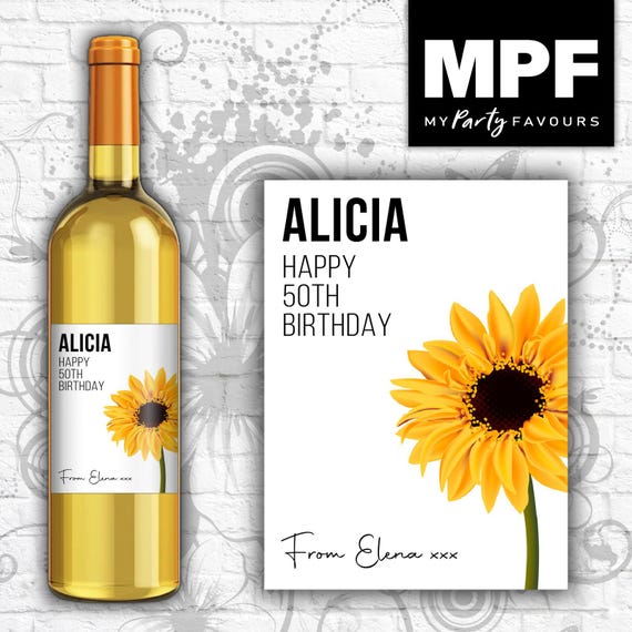 Personalised Birthday Wine/Gin/Vodka Bottle Label - Any Name and Age