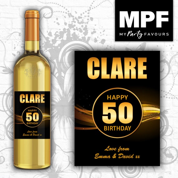 Personalised Birthday Wine/Gin/Vodka Bottle Label - Any Name and Age