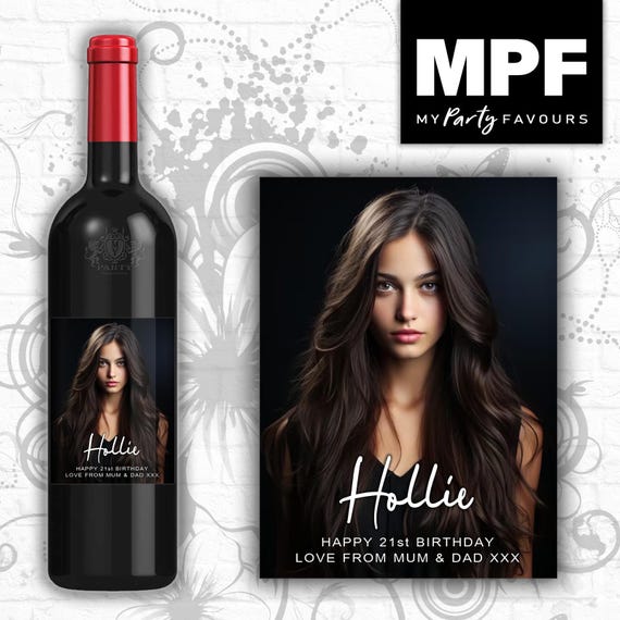 Personalised Photo Birthday Bottle Label - Wine/Vodka/Gin