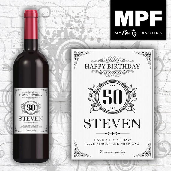 Personalised Birthday Wine/Gin/Vodka Bottle Label - Any Name and Age