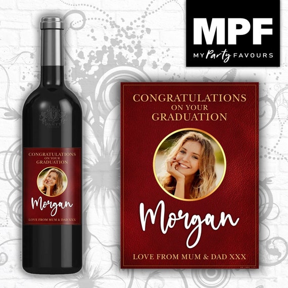 Personalised Photo Graduation Wine Bottle Label - University Graduate