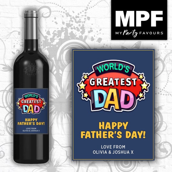 Personalised Father's Day Wine Gin Vodka Bottle Label Fathers - World's Greatest
