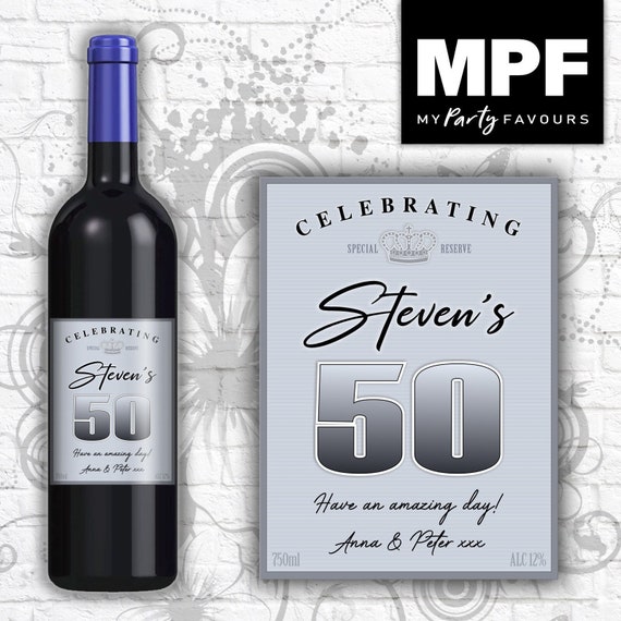 Personalised Birthday Wine/Gin/Vodka Bottle Label - Any Name and Age