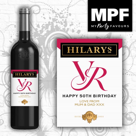 Personalised Birthday Wine/Gin/Vodka Bottle Label - Any Name and Age