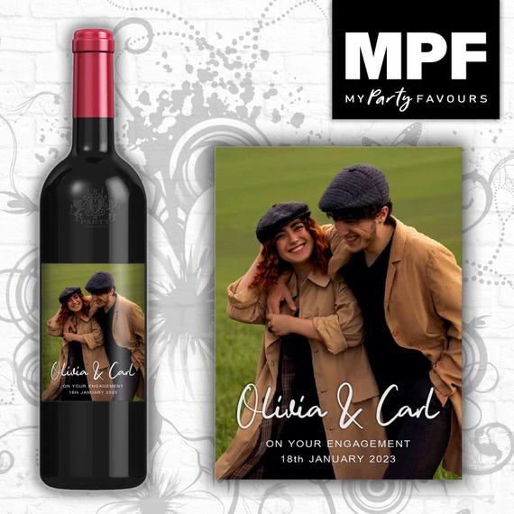 Personalised Photo Wedding Day Bottle Label - Wine/Vodka/Gin