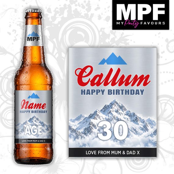 Birthday Lager Label Sticker Personalised Bottle Party Gift COOR - MPF