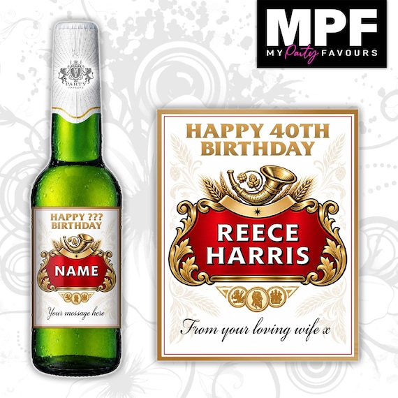 Birthday Lager Label Sticker Personalised Bottle Party Gift STELL - MPF
