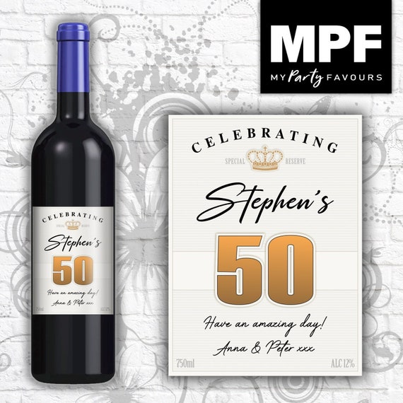 Personalised Birthday Wine/Vodka/Gin Bottle Label - Any Name and Age