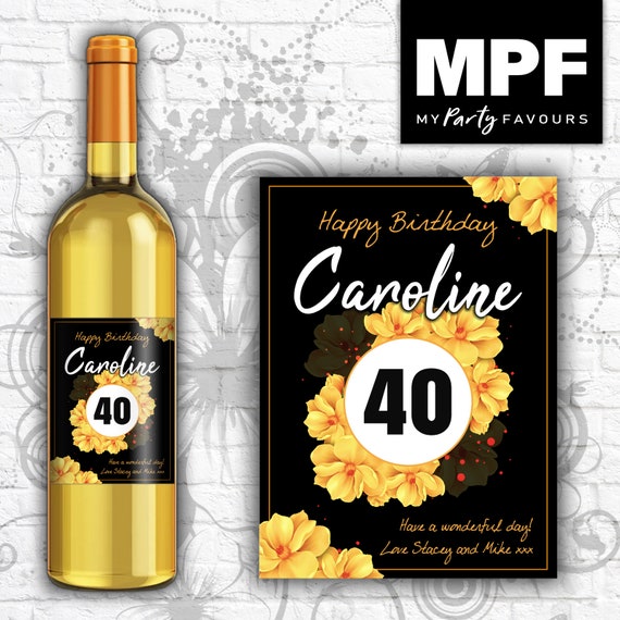Personalised Birthday Wine/Vodka/Gin Bottle Label - Any Name and Age