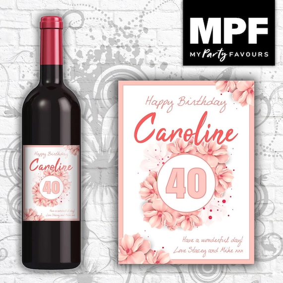 Personalised Birthday Wine/Vodka/Gin Bottle Label - Any Name and Age