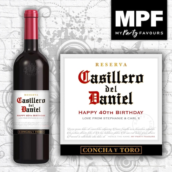 Personalised Birthday Wine Bottle Label - 'Casillero del Diablo' Style - Any Occasion