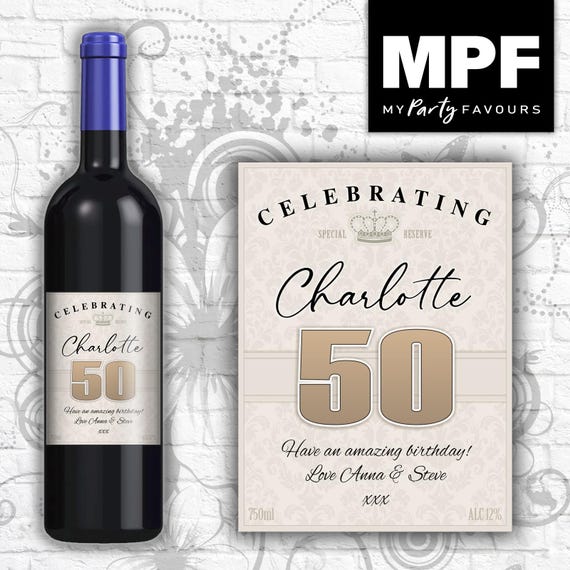 Personalised Birthday Wine/Gin/Vodka Bottle Label - Any Name and Age